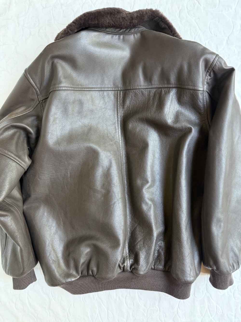 Men’s Flying Tiger G-1 Leather Bomber Jacket L.L. Bean Brown Sz L Tall - Picture 9 of 12